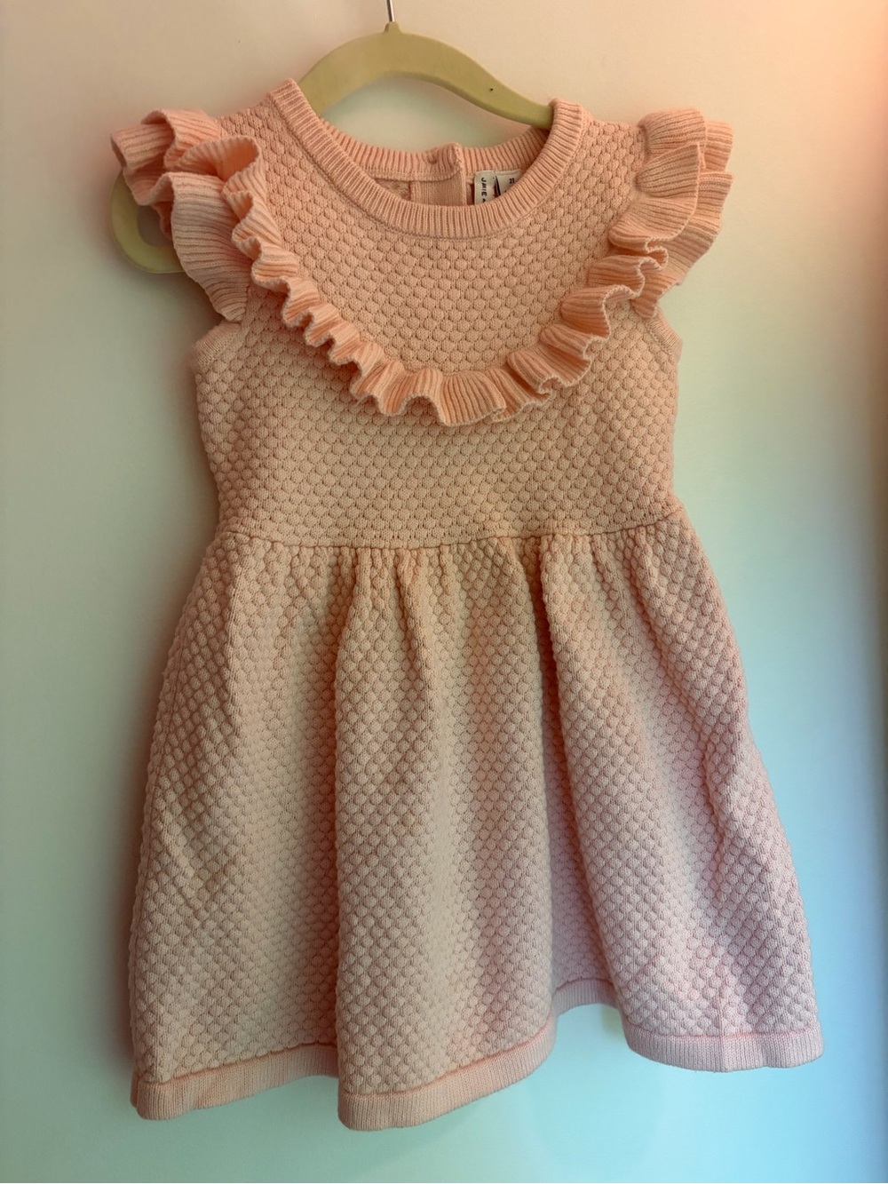 Janie & Jack Textured Ruffle Sleeveless Sweater Dress 2T
